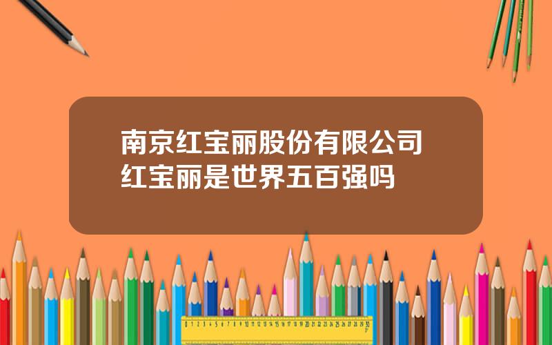 南京红宝丽股份有限公司 红宝丽是世界五百强吗